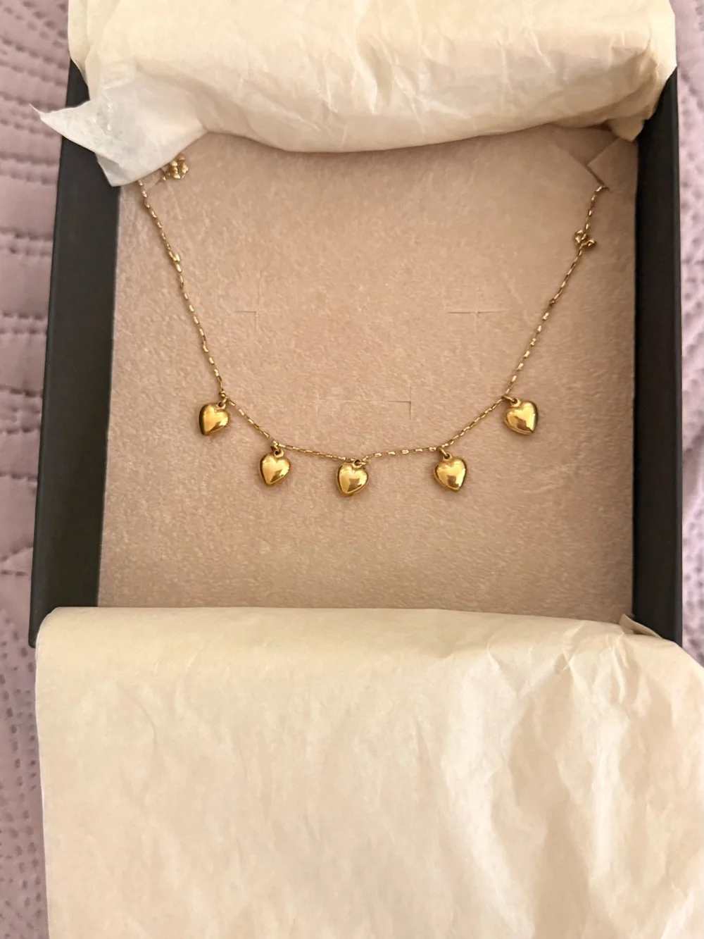 Ashely Zhang jewelry Five petite hearts Necklace